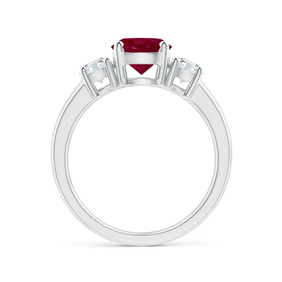 7mm A Classic Ruby and Diamond Three Stone Engagement Ring in White Gold side 199
