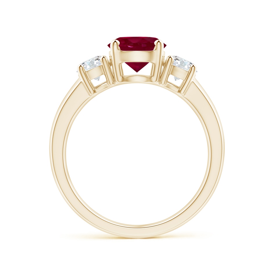 7mm A Classic Ruby and Diamond Three Stone Engagement Ring in Yellow Gold side 199