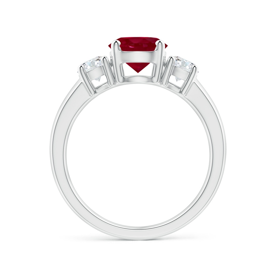 7mm AA Classic Ruby and Diamond Three Stone Engagement Ring in White Gold side 199