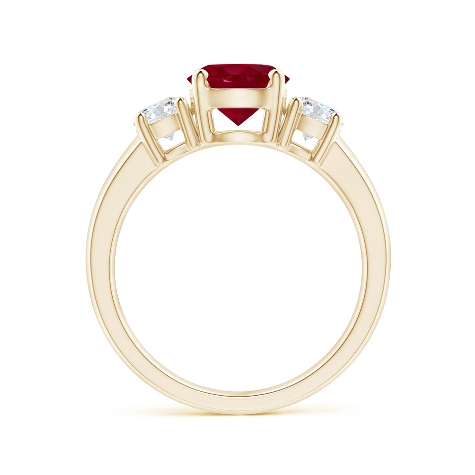 7mm AA Classic Ruby and Diamond Three Stone Engagement Ring in Yellow Gold side 199