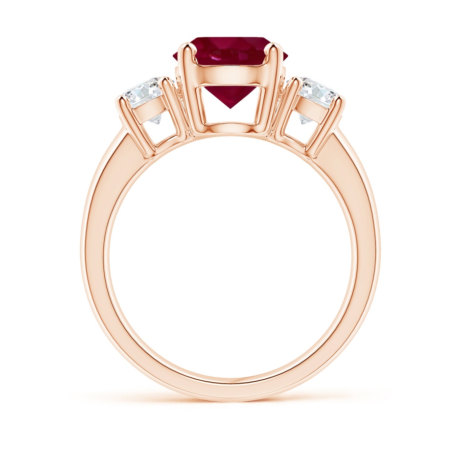 8mm A Classic Ruby and Diamond Three Stone Engagement Ring in Rose Gold side 199