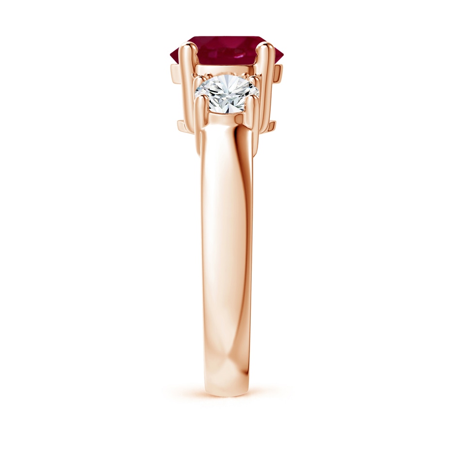 8mm A Classic Ruby and Diamond Three Stone Engagement Ring in Rose Gold side 299