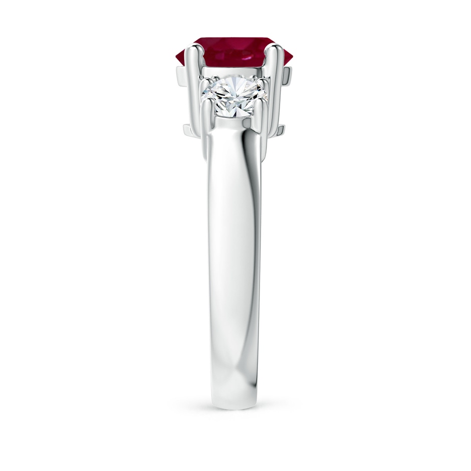 8mm A Classic Ruby and Diamond Three Stone Engagement Ring in White Gold side 299