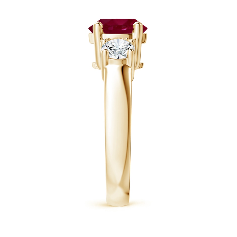 8mm A Classic Ruby and Diamond Three Stone Engagement Ring in Yellow Gold side 299