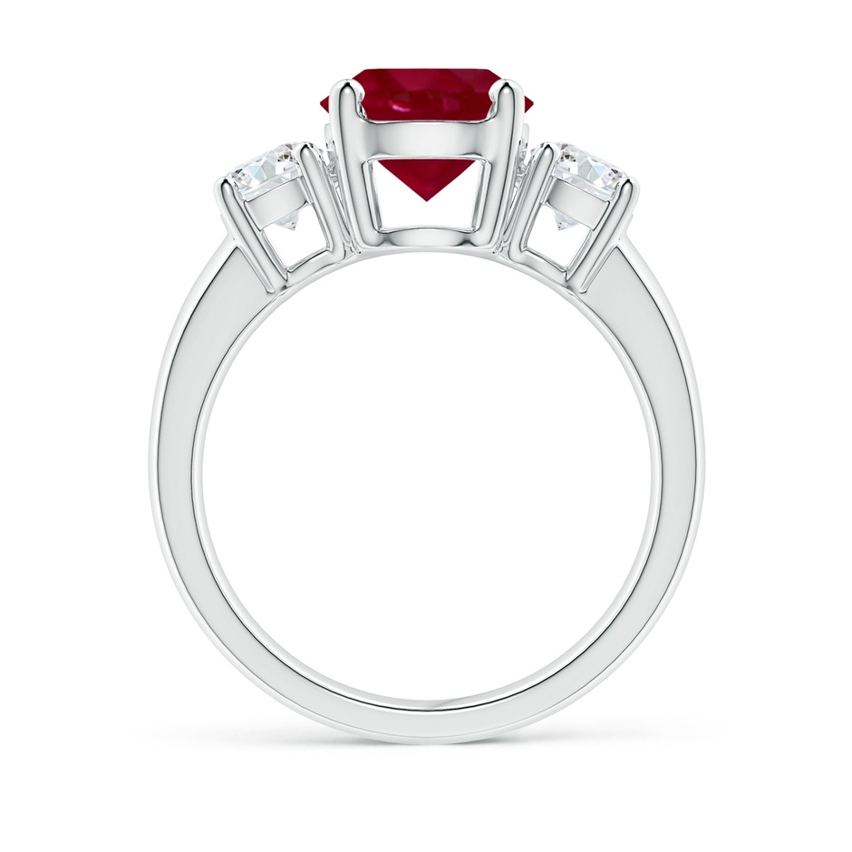 8mm AA Classic Ruby and Diamond Three Stone Engagement Ring in White Gold side 199