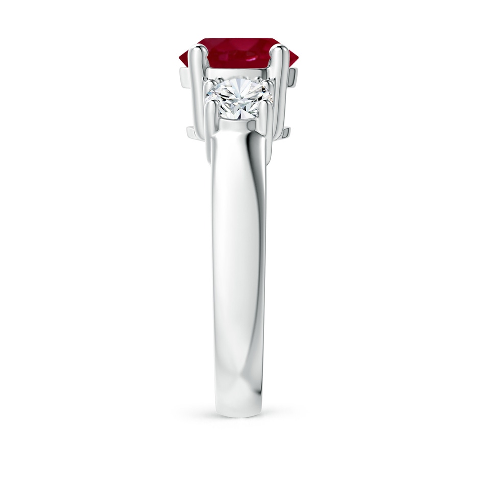 8mm AA Classic Ruby and Diamond Three Stone Engagement Ring in White Gold side 299