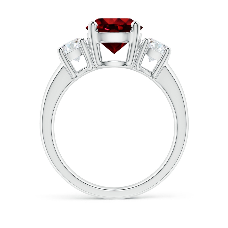 8mm AAAA Classic Ruby and Diamond Three Stone Engagement Ring in P950 Platinum side 199