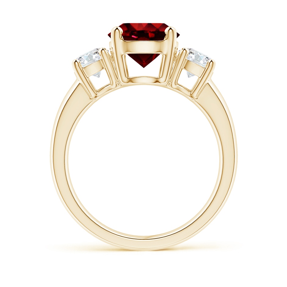 8mm AAAA Classic Ruby and Diamond Three Stone Engagement Ring in Yellow Gold side 199