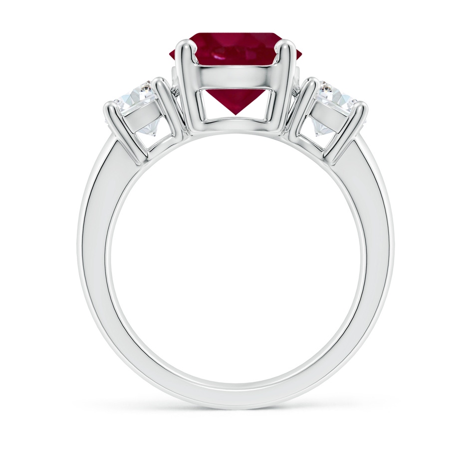 9mm A Classic Ruby and Diamond Three Stone Engagement Ring in P950 Platinum side 199