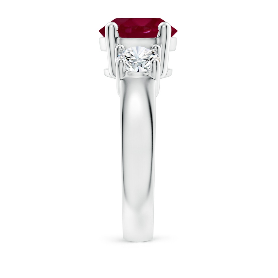 9mm A Classic Ruby and Diamond Three Stone Engagement Ring in P950 Platinum side 299