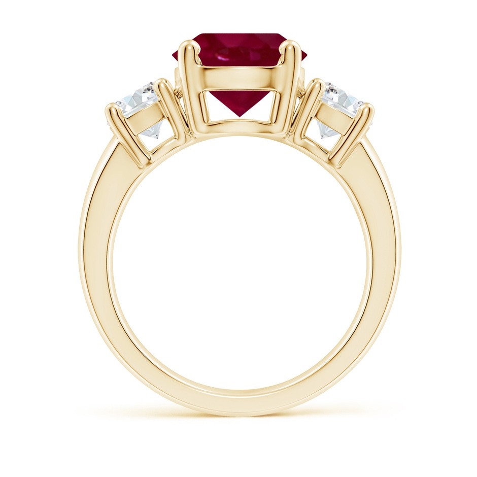 9mm A Classic Ruby and Diamond Three Stone Engagement Ring in Yellow Gold side 199