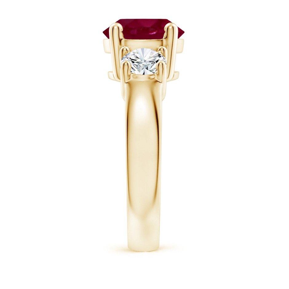 9mm A Classic Ruby and Diamond Three Stone Engagement Ring in Yellow Gold side 299