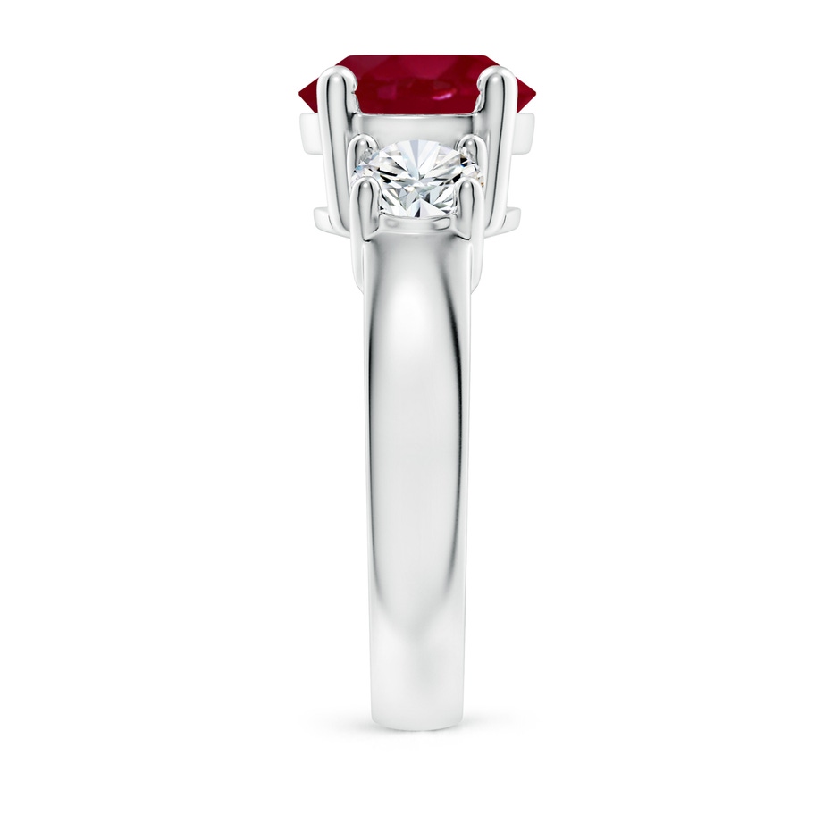 9mm AA Classic Ruby and Diamond Three Stone Engagement Ring in P950 Platinum side 299