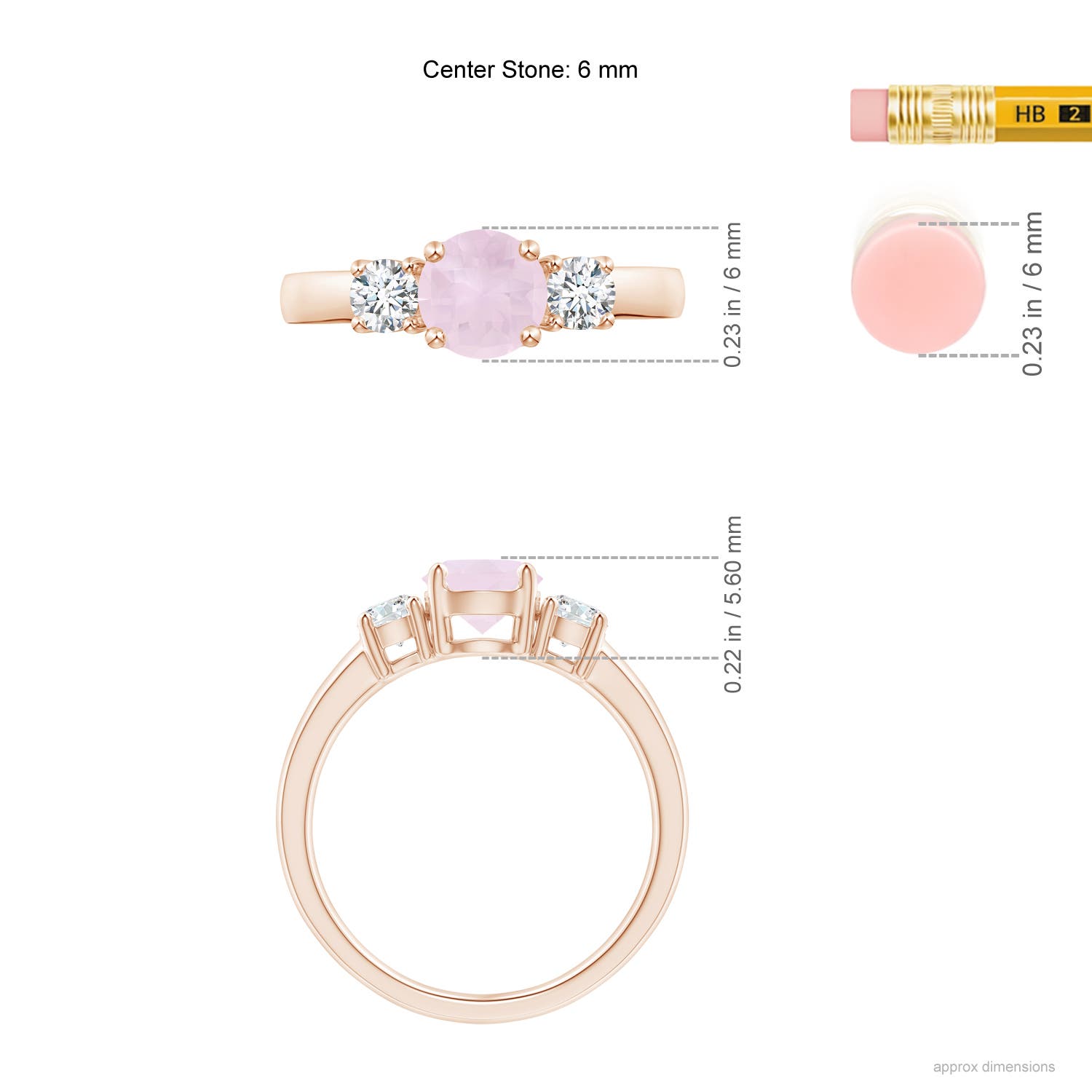 A - Rose Quartz / 1.17 CT / 14 KT Rose Gold