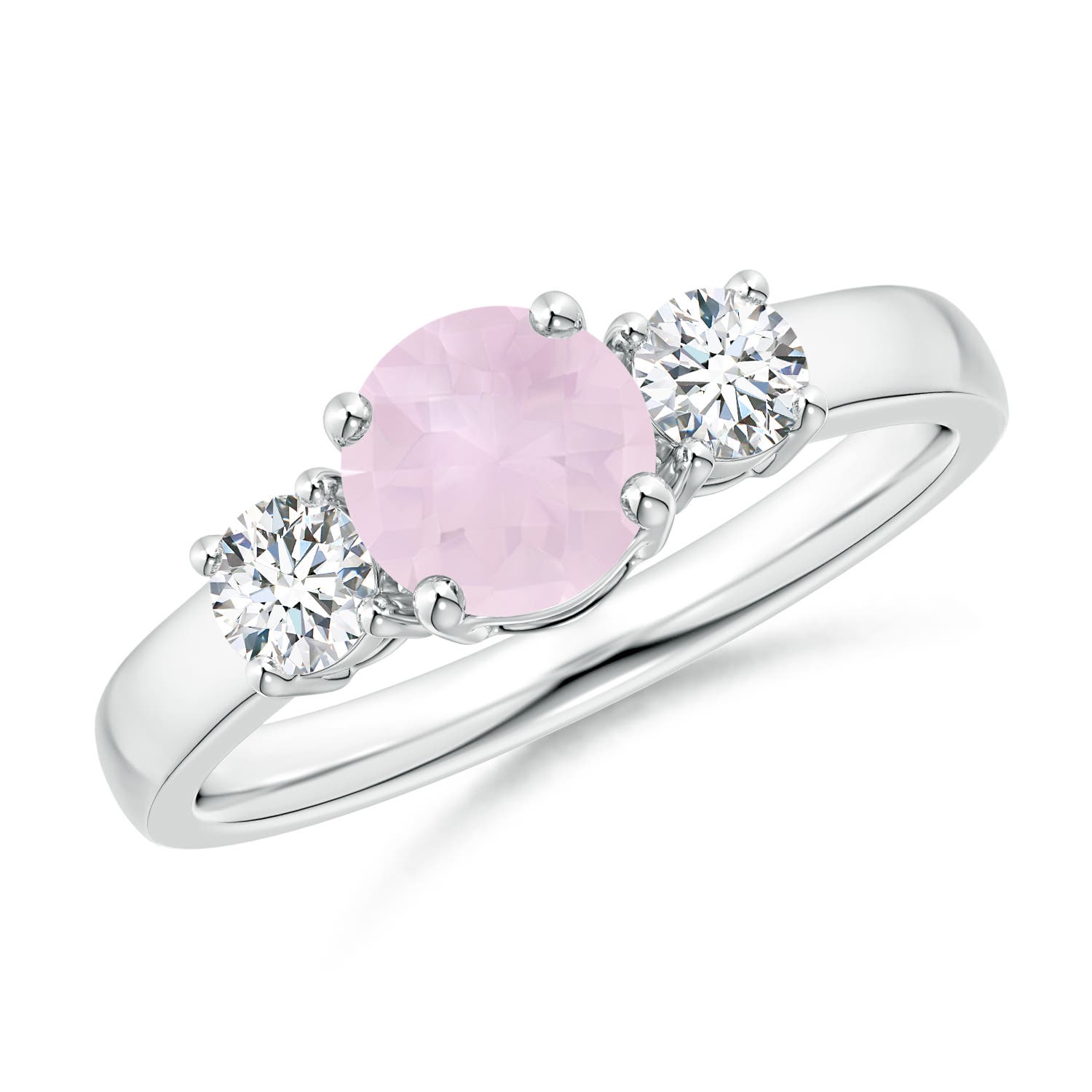 A - Rose Quartz / 1.17 CT / 14 KT White Gold