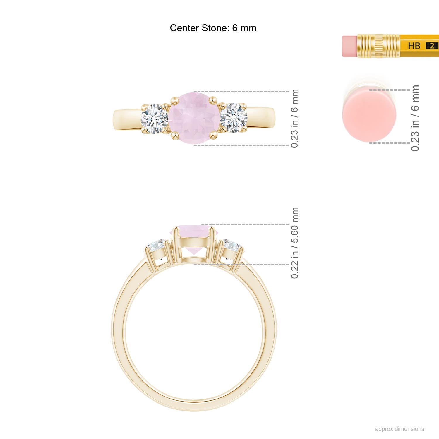 A - Rose Quartz / 1.17 CT / 14 KT Yellow Gold