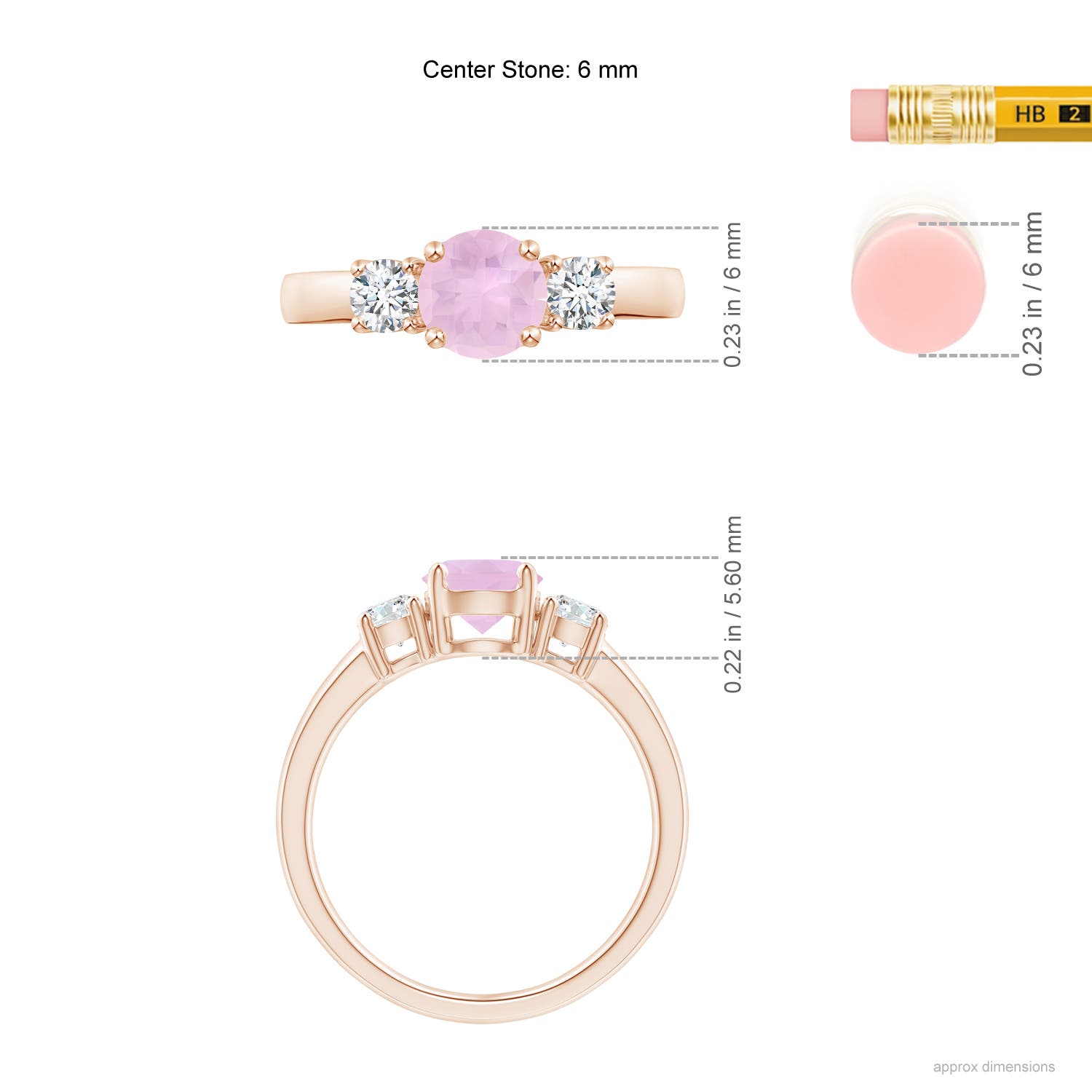 AAAA - Rose Quartz / 1.17 CT / 14 KT Rose Gold