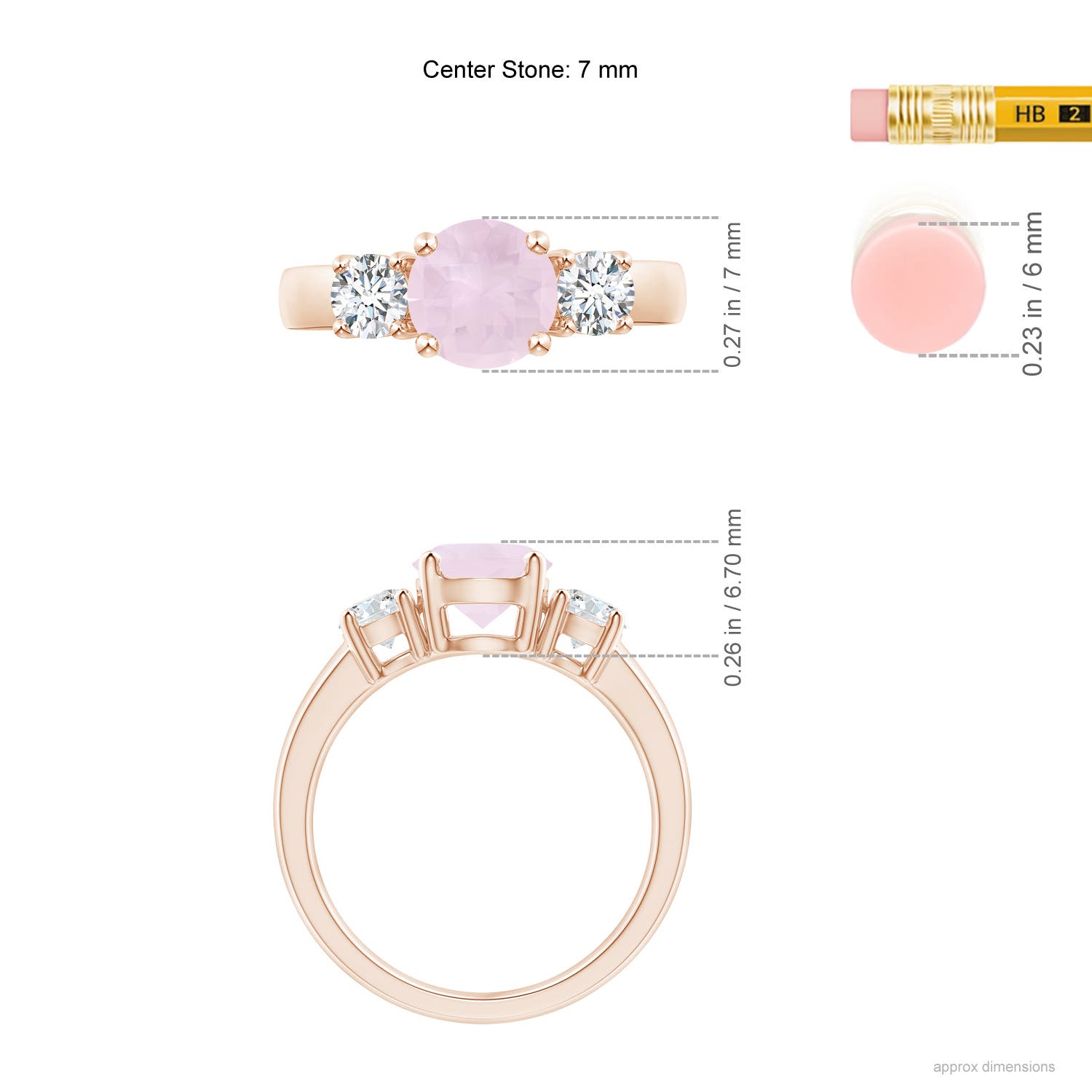 A - Rose Quartz / 1.81 CT / 14 KT Rose Gold