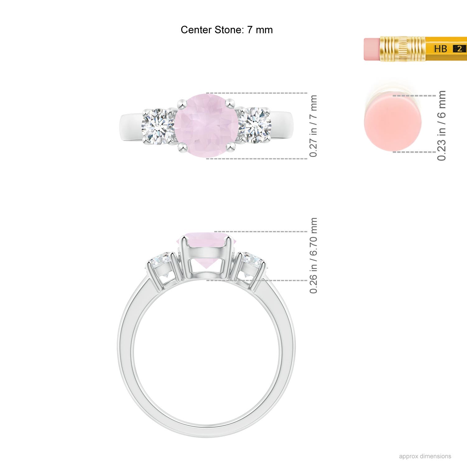 A - Rose Quartz / 1.81 CT / 14 KT White Gold