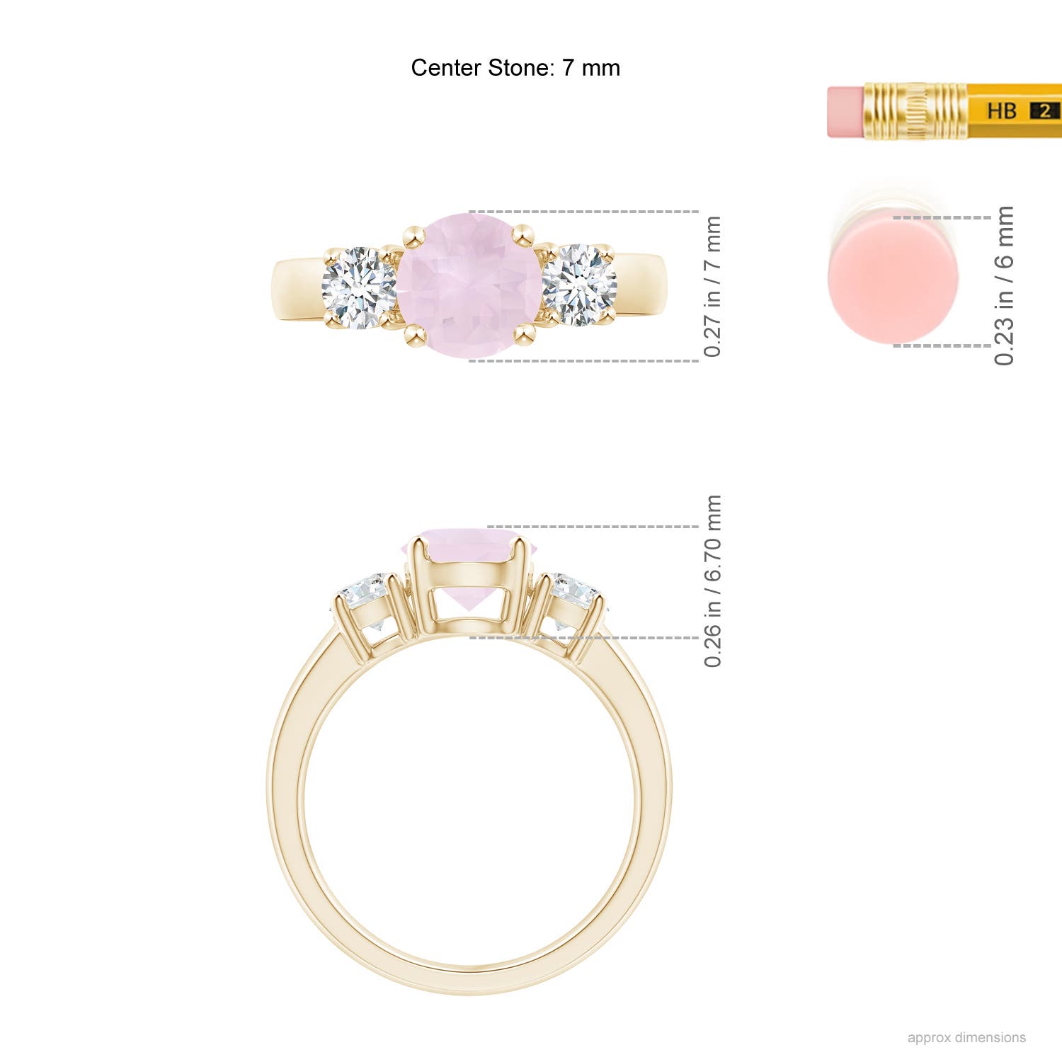 A - Rose Quartz / 1.81 CT / 14 KT Yellow Gold