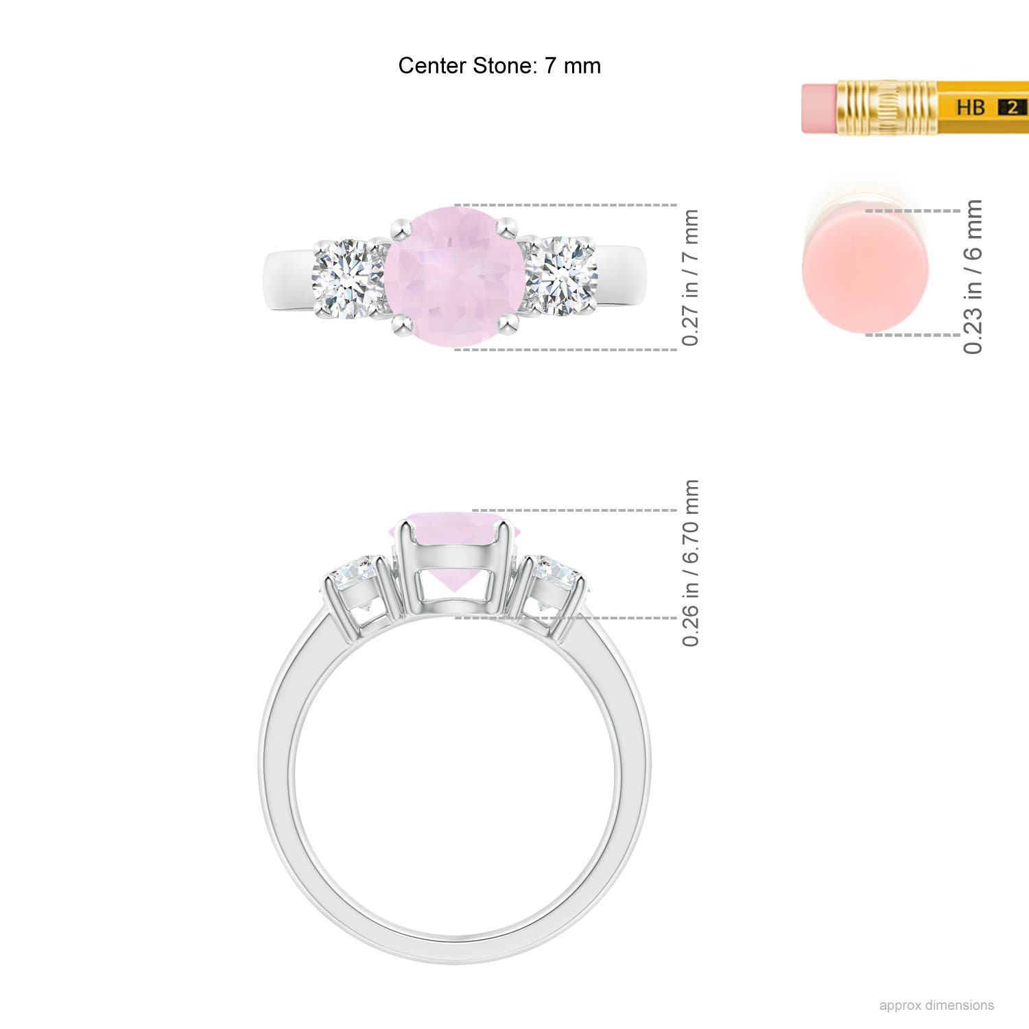 AA - Rose Quartz / 1.81 CT / 14 KT White Gold