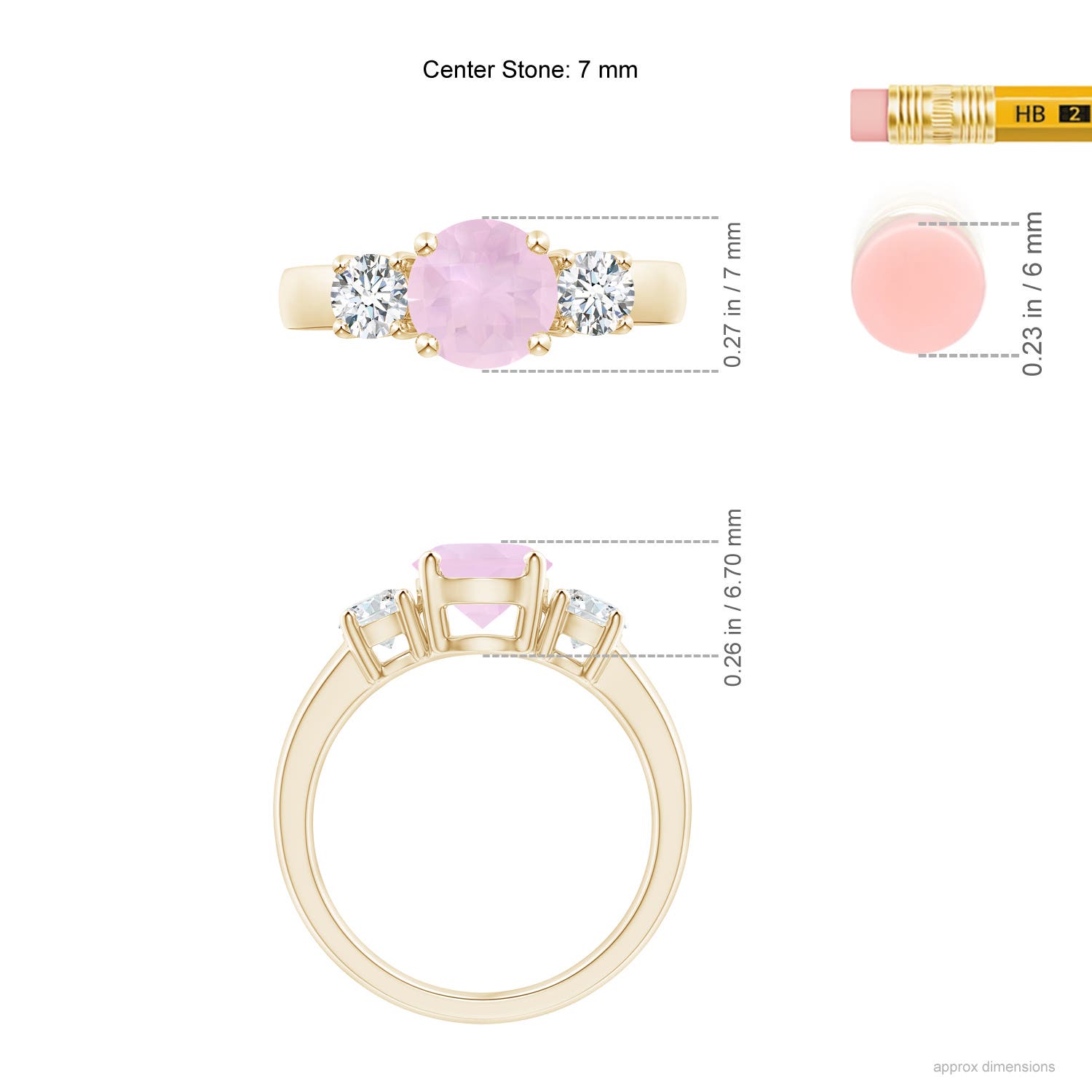 AAA - Rose Quartz / 1.81 CT / 14 KT Yellow Gold