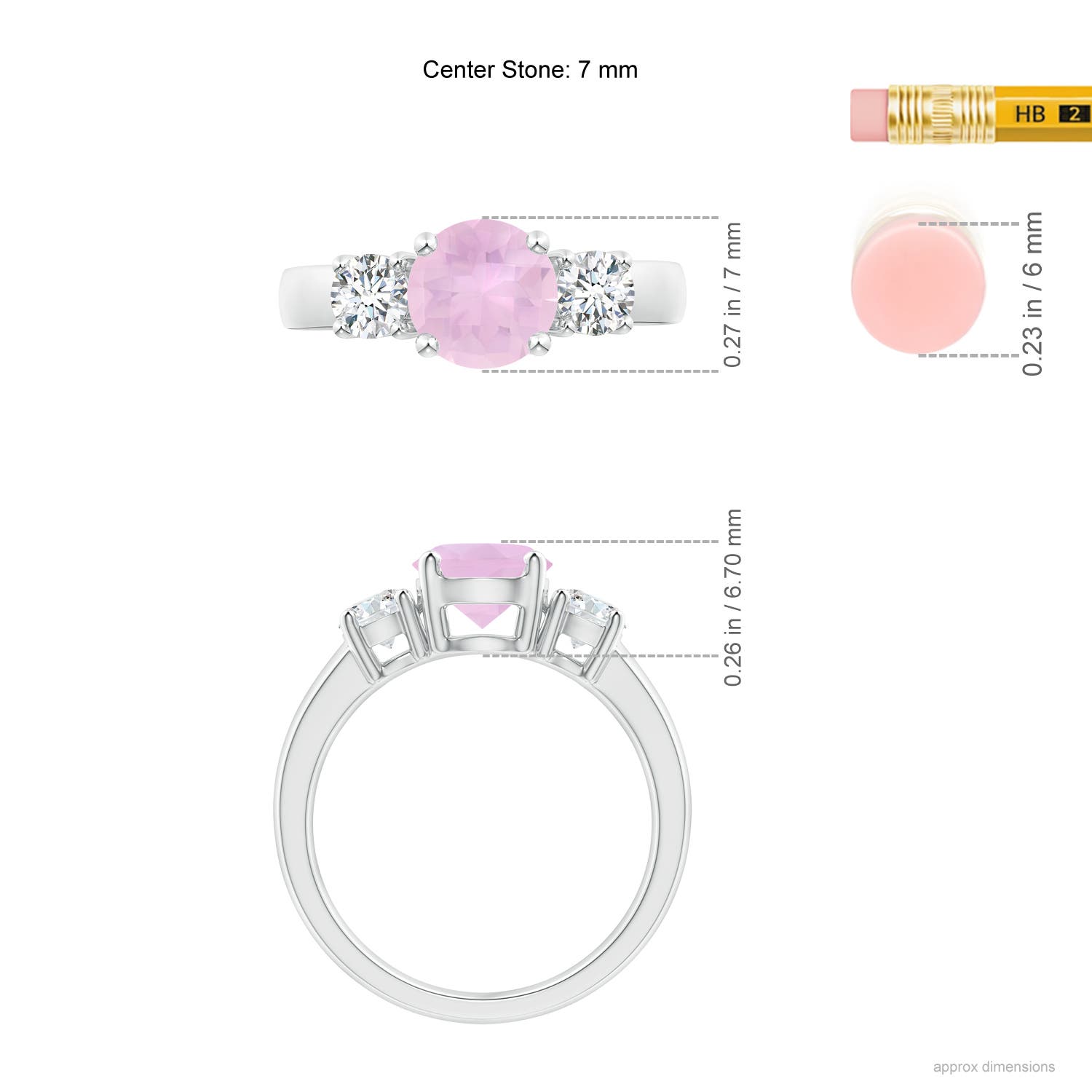 AAAA - Rose Quartz / 1.81 CT / 14 KT White Gold