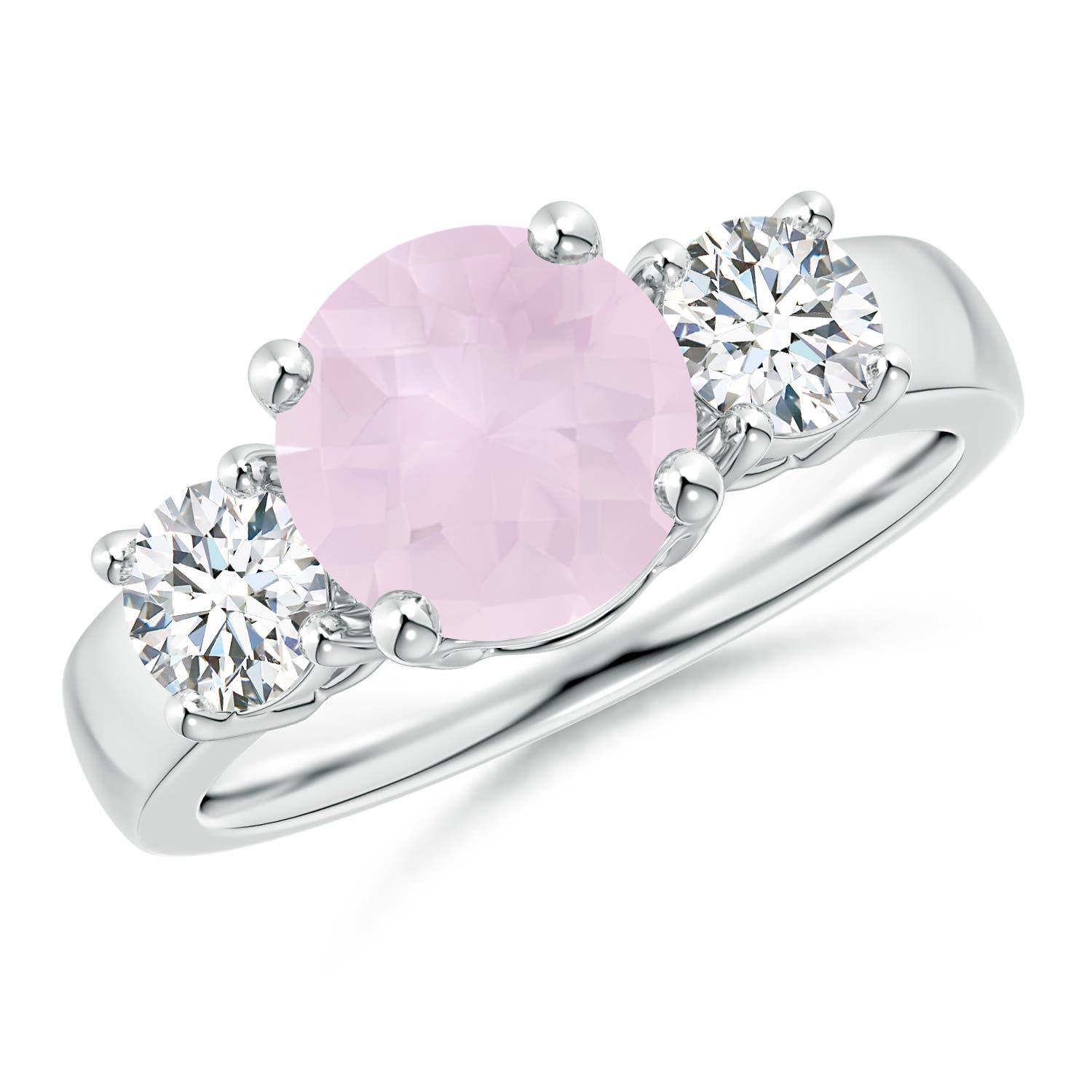 A - Rose Quartz / 2.4 CT / 14 KT White Gold