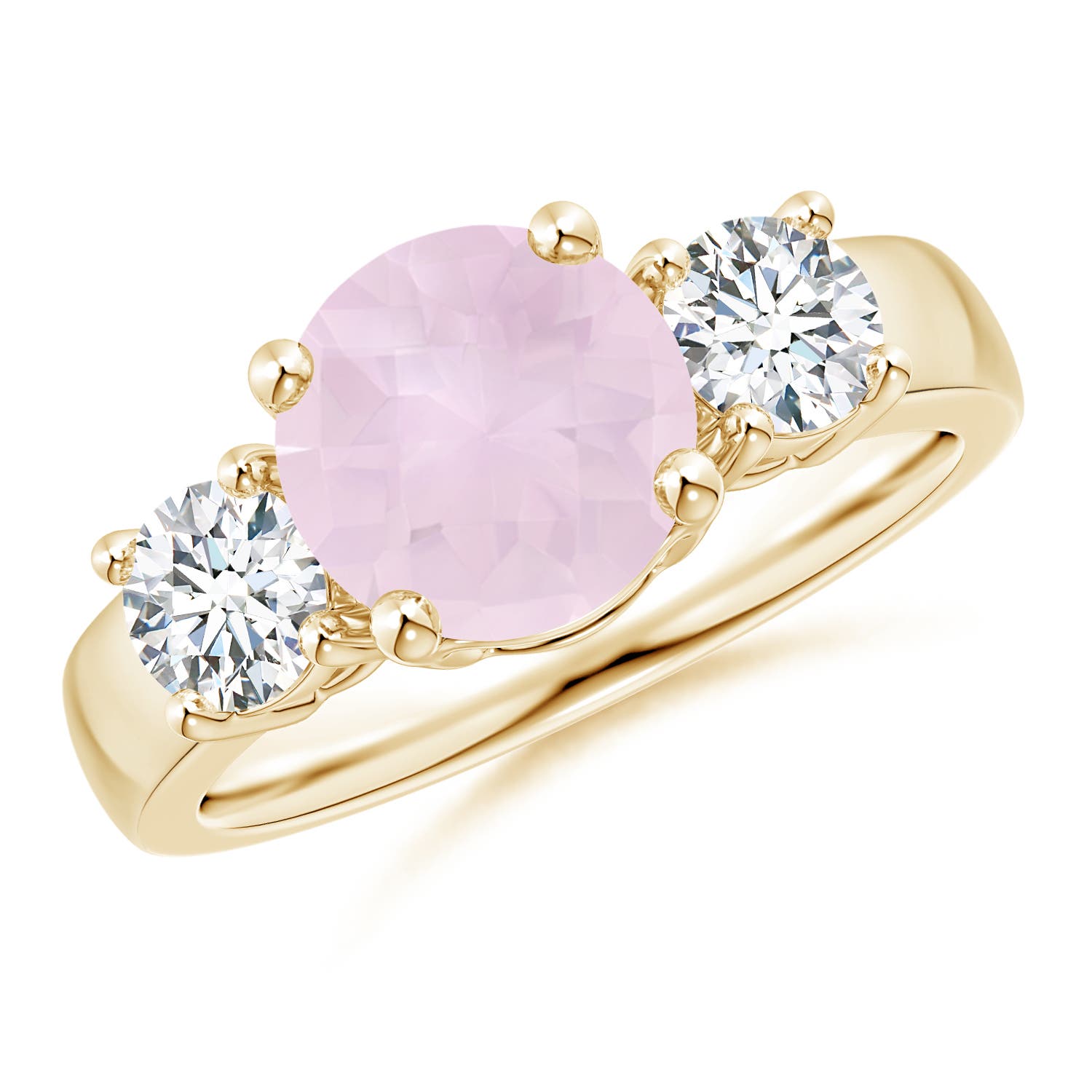 A - Rose Quartz / 2.4 CT / 14 KT Yellow Gold