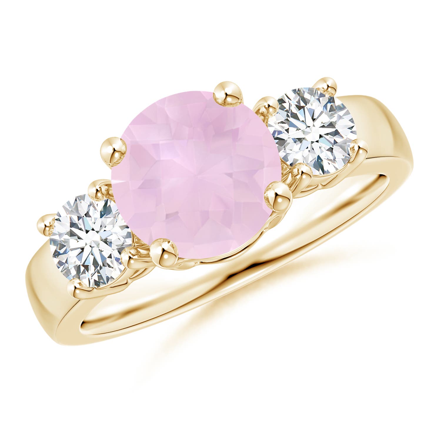 AAA - Rose Quartz / 2.4 CT / 14 KT Yellow Gold