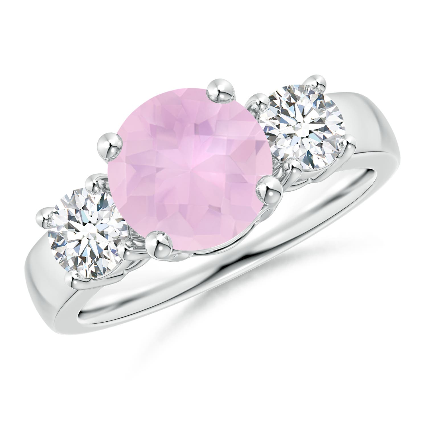 AAAA - Rose Quartz / 2.4 CT / 14 KT White Gold