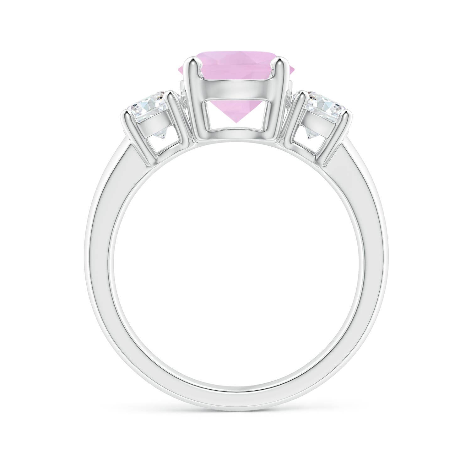 AAAA - Rose Quartz / 2.4 CT / 14 KT White Gold