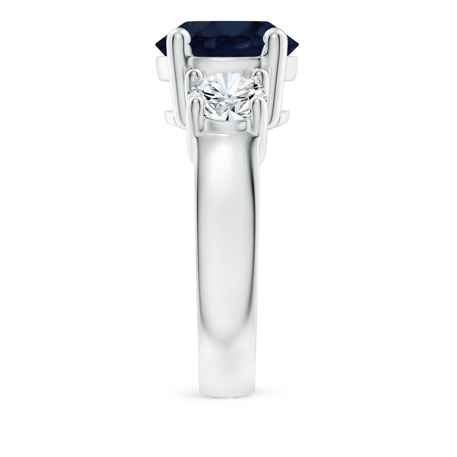 10mm A Classic Blue Sapphire and Diamond Three Stone Engagement Ring in P950 Platinum side 299
