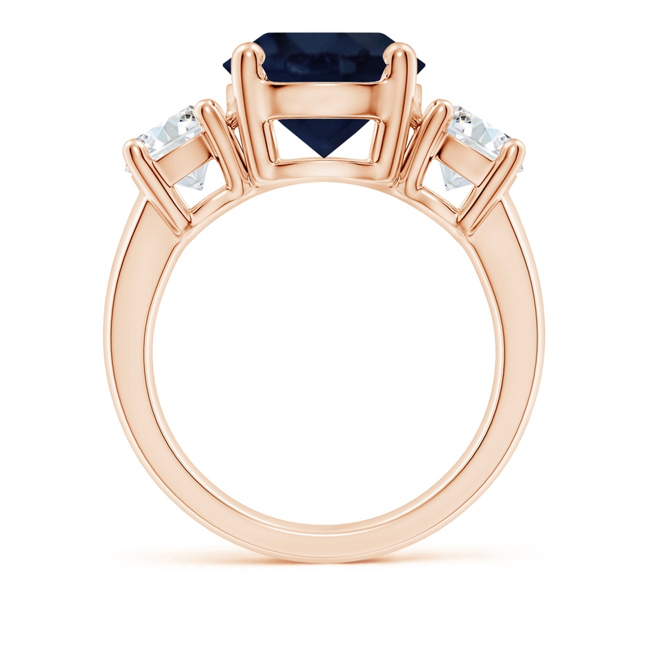 10mm A Classic Blue Sapphire and Diamond Three Stone Engagement Ring in Rose Gold side 199