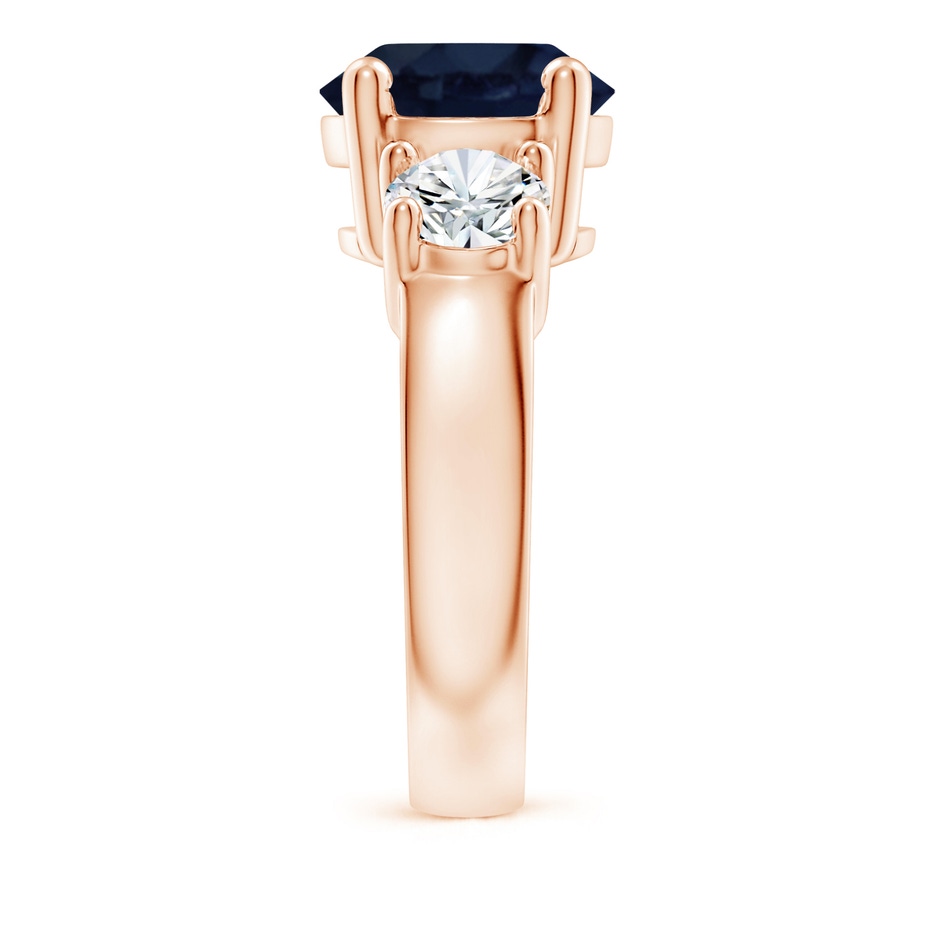 10mm A Classic Blue Sapphire and Diamond Three Stone Engagement Ring in Rose Gold side 299