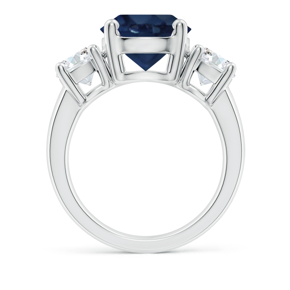 10mm AA Classic Blue Sapphire and Diamond Three Stone Engagement Ring in P950 Platinum side 199