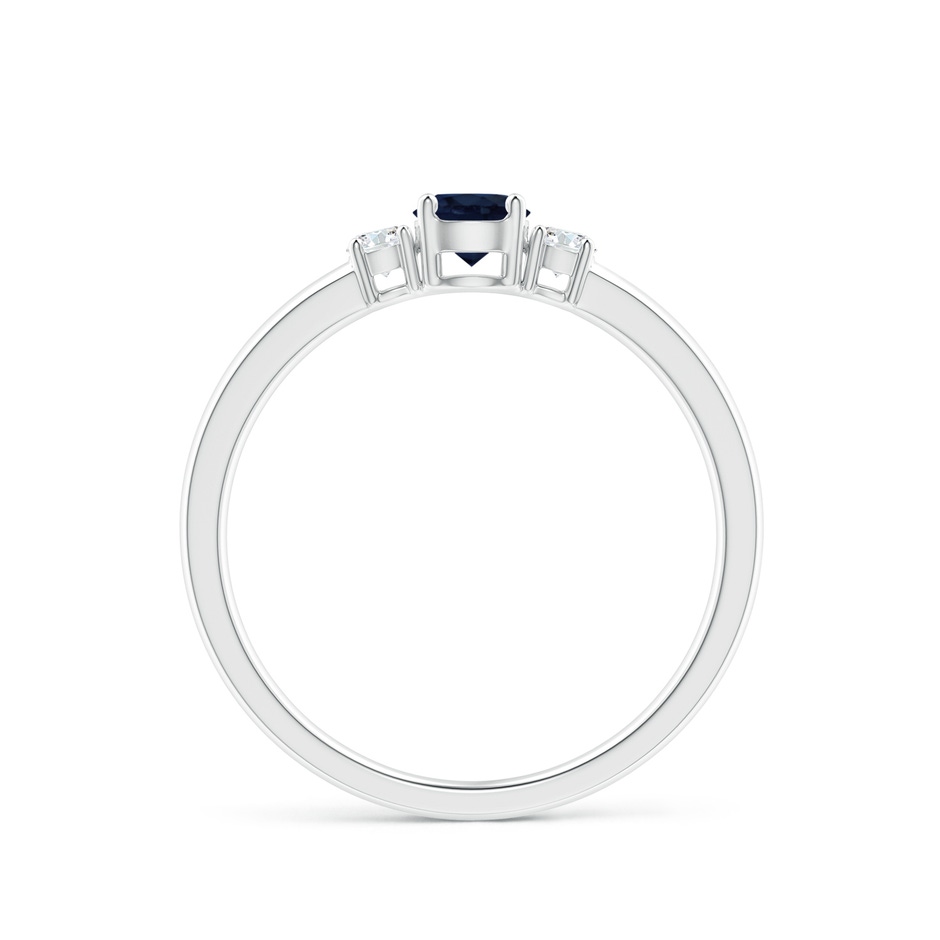 4mm A Classic Blue Sapphire and Diamond Three Stone Engagement Ring in P950 Platinum side 199