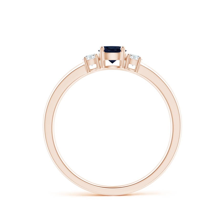 4mm A Classic Blue Sapphire and Diamond Three Stone Engagement Ring in Rose Gold side 199
