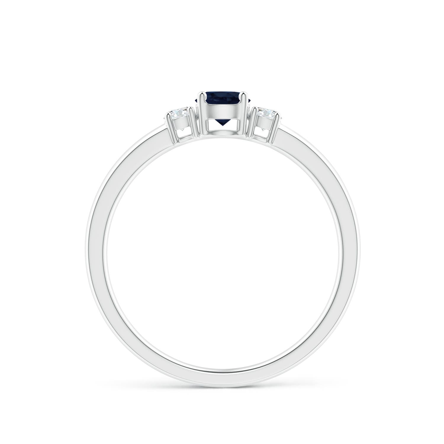 A - Blue Sapphire / 0.47 CT / 14 KT White Gold