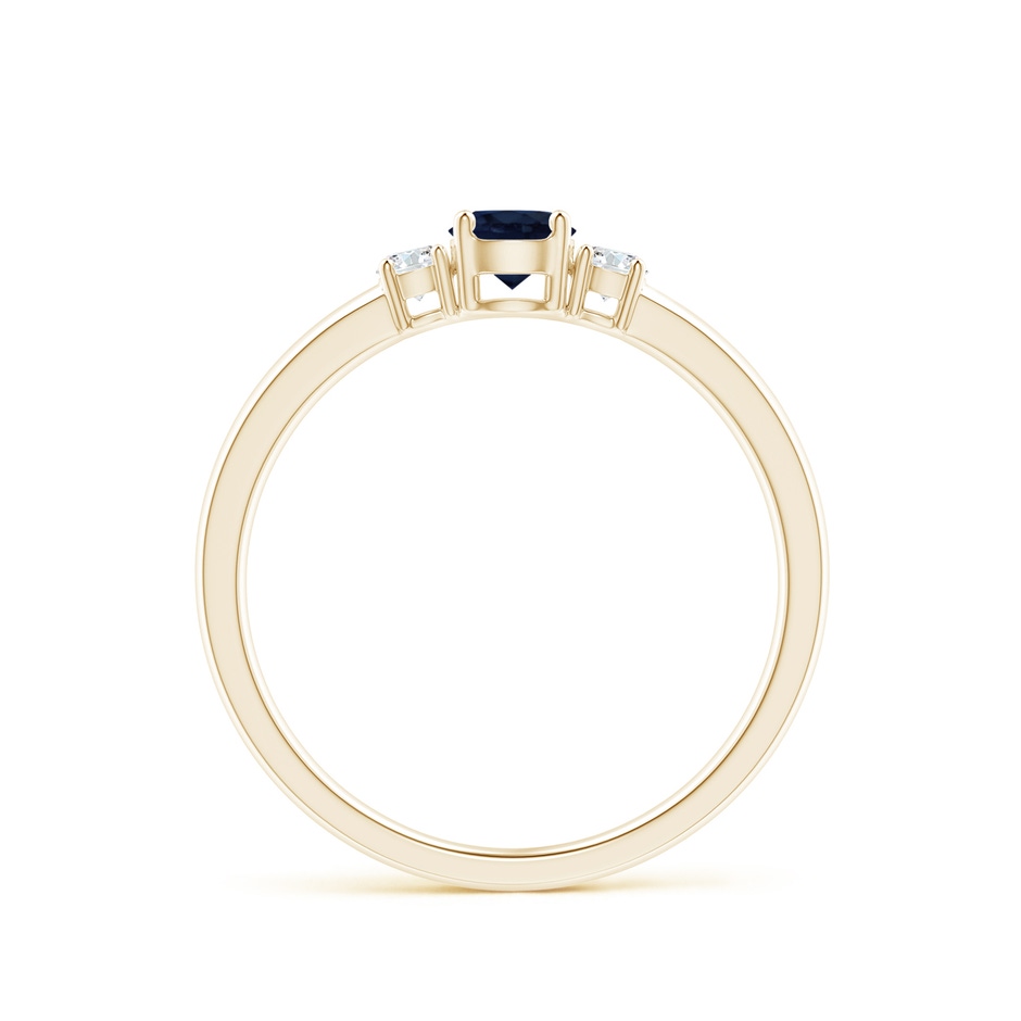 4mm A Classic Blue Sapphire and Diamond Three Stone Engagement Ring in Yellow Gold side 199