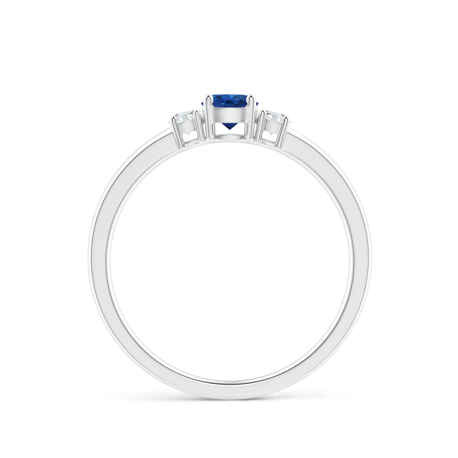 AAA - Blue Sapphire / 0.47 CT / 14 KT White Gold