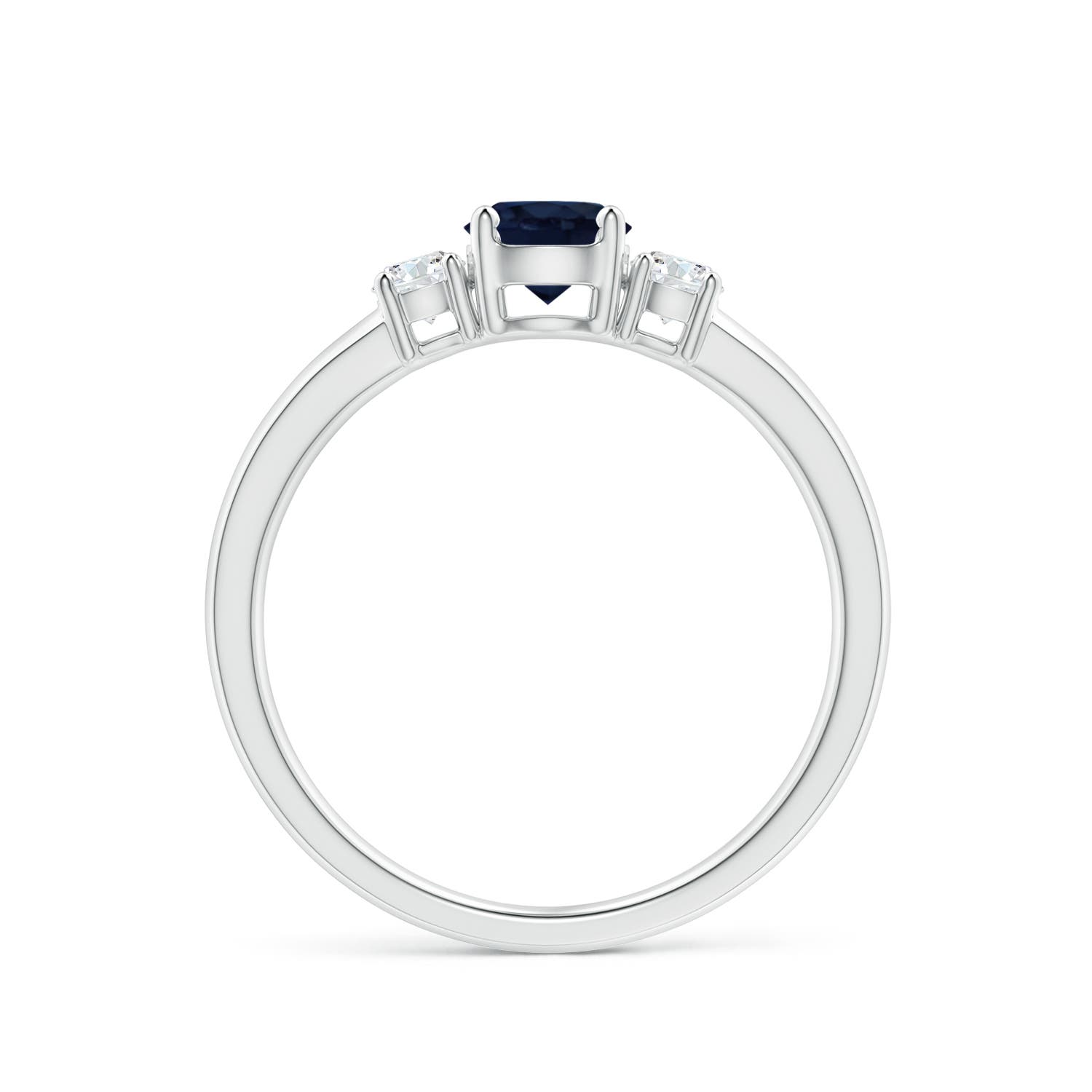 A - Blue Sapphire / 0.81 CT / 14 KT White Gold