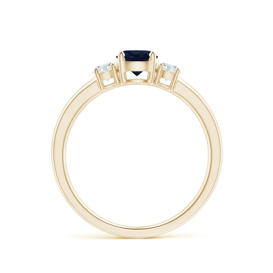 5mm A Classic Blue Sapphire and Diamond Three Stone Engagement Ring in Yellow Gold side 199