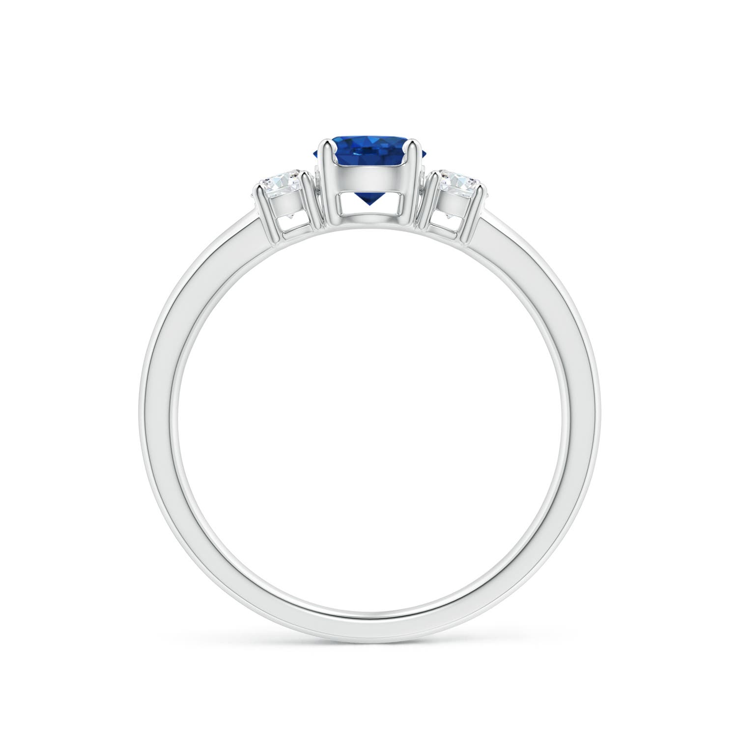 AAA - Blue Sapphire / 0.81 CT / 14 KT White Gold