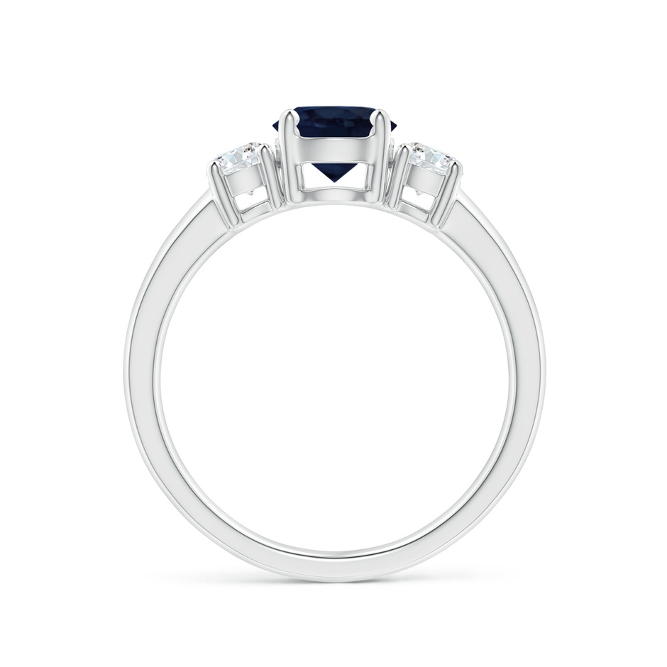 6mm A Classic Blue Sapphire and Diamond Three Stone Engagement Ring in White Gold side 199