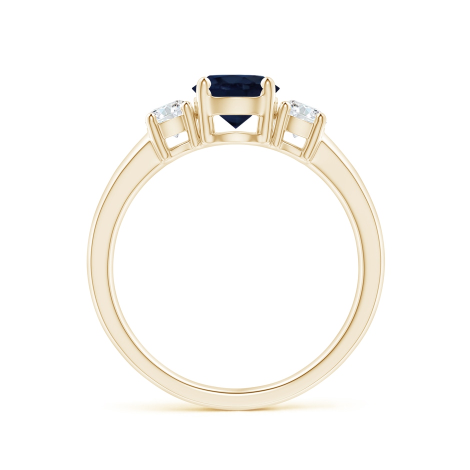 6mm A Classic Blue Sapphire and Diamond Three Stone Engagement Ring in Yellow Gold side 199