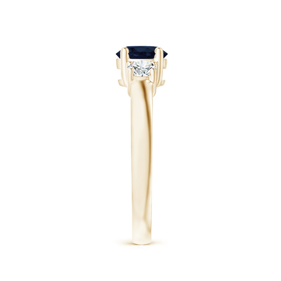 6mm A Classic Blue Sapphire and Diamond Three Stone Engagement Ring in Yellow Gold side 299