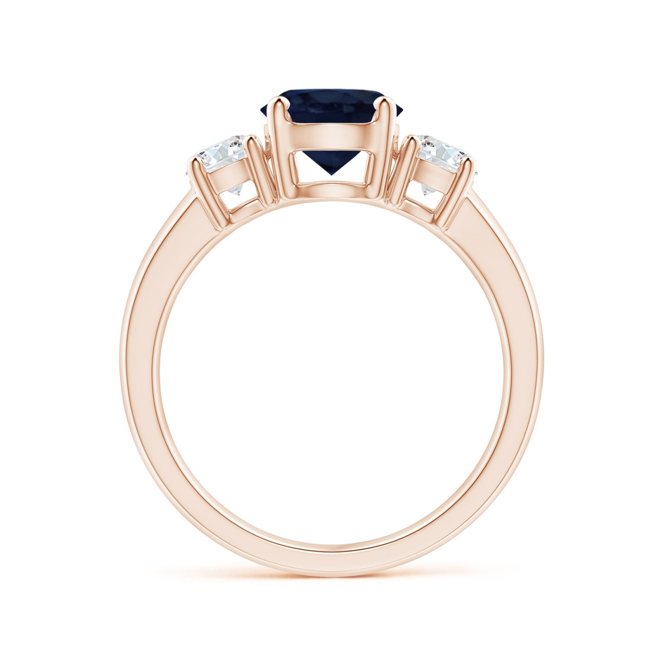 7mm A Classic Blue Sapphire and Diamond Three Stone Engagement Ring in Rose Gold side 199