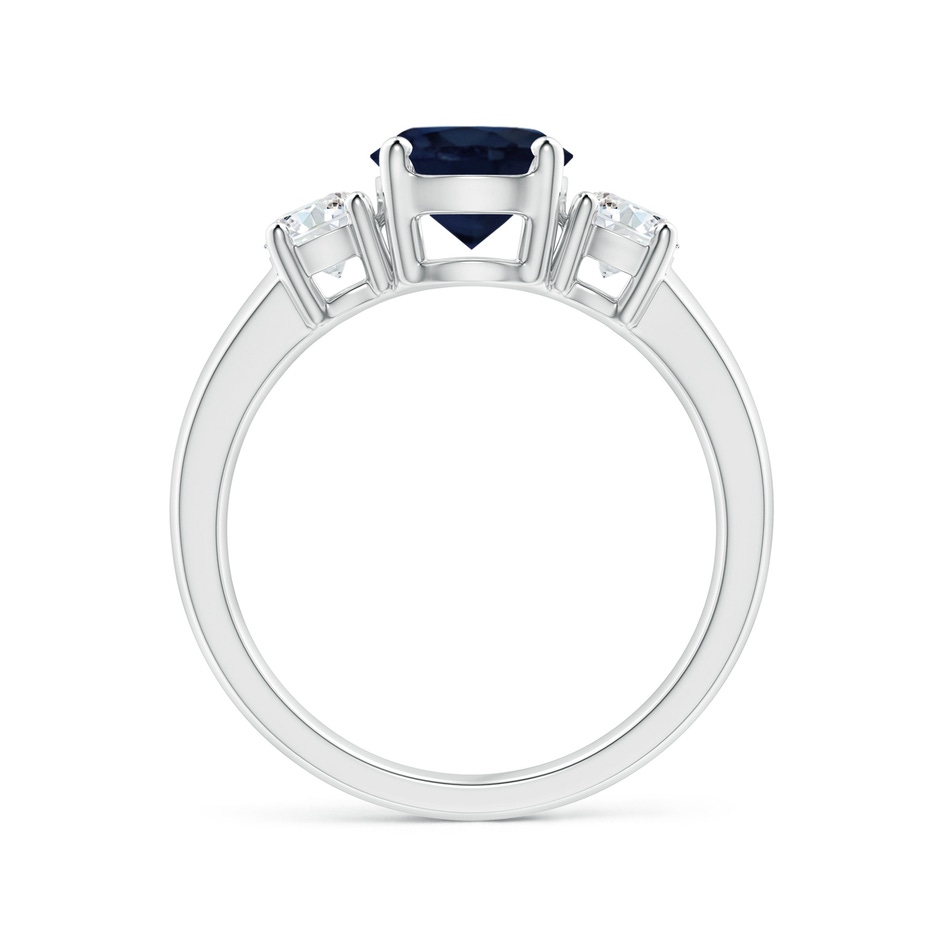 7mm A Classic Blue Sapphire and Diamond Three Stone Engagement Ring in White Gold side 199