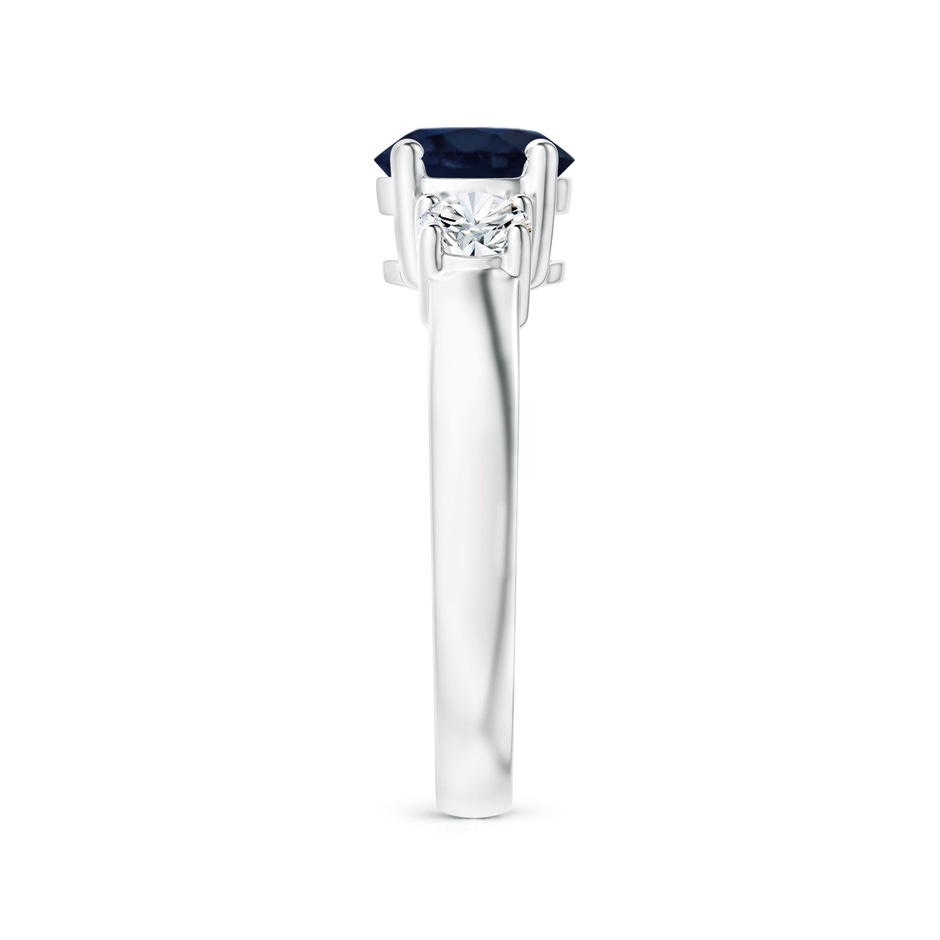 7mm A Classic Blue Sapphire and Diamond Three Stone Engagement Ring in White Gold side 299